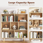 Shintenchi Cube Storage Organizer, 3 Tier Mid-Century Bookcase with Legs Cubeicals Retro Wood Organizer Storage Bookcase, Freestanding Open Book Shelves for Bedroom,Living Room,Office(Natural)