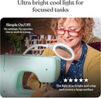 Brightech LightView Pro Flex 2 in 1 Magnifying Desk Lamp, 1.75x Light Magnifier, Adjustable Gooseneck Magnifying Glass with Light for Crafts, Reading, Close Work