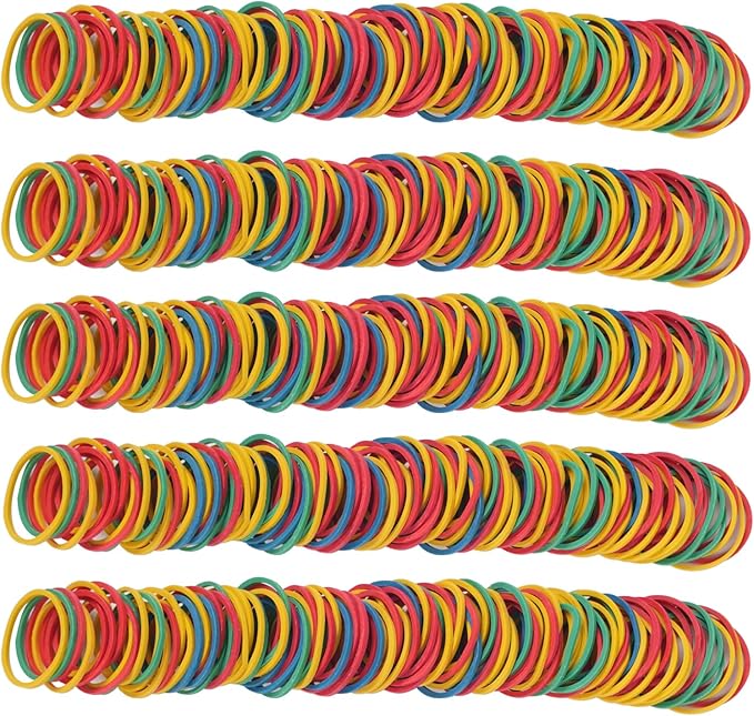 Rubber Bands Size#10 Elastic Rubber Band Multicolor 750pcs small Rubber Bands for Office Supplies School Home