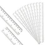 30PCS Clear Ruler Plastic Rulers 12 Inch, with Inches and Metric for School Classroom, Home, or Office (Clear)