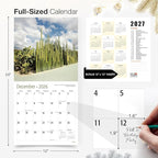 RED EMBER Cactus 2026 Wall Calendar 12 Month | 12" x 24" Open | Thick & Sturdy Paper | Holiday Gift | Nature Calendar 2026