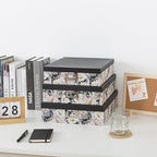 Soul & Lane Decorative Storage Boxes with Lids for Organizing, Set of 3 Floral Jumbo Scrapbook Letter Storage Boxes for Documents, Photos, Keepsakes, Memories, Garden Noir