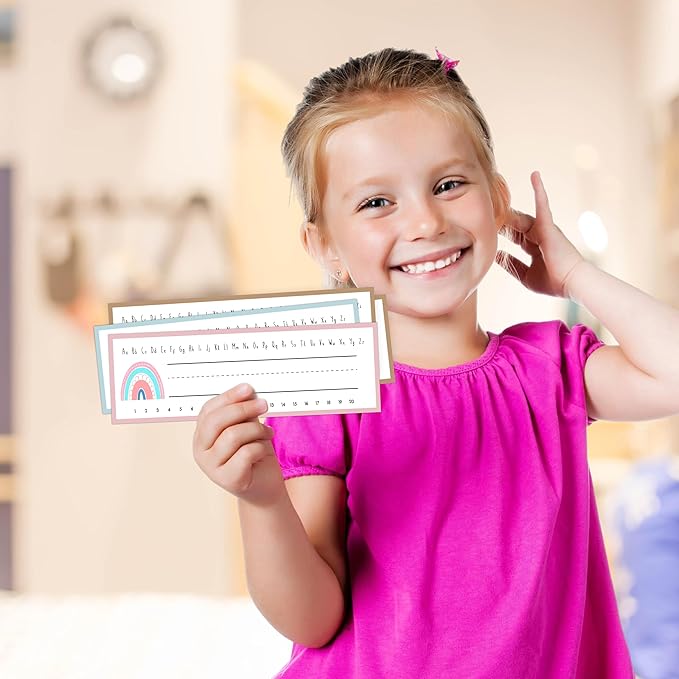 Name Tags for Classroom Cubbies, 30 Boho Rainbow Name Plates for Desks, Back to School Self Adhesive Name Tags Sticker for Teachers Elementary - A01