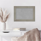 Amanti Art Grey Framed Magnetic Board 16x22 Small Vision Board for use with Magnets, 100% Metal Sheet to Display Items as Office Decor or for Home Organization in mudroom, Kitchen or Kids Room