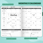 Clever Fox Planner – Undated Weekly & Monthly Planner for Productivity, Time Management & Goals – Organizer Journal – A5 (Turquoise)