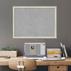 Amanti Art Silver Framed Magnetic Board 22x30 Medium Vision Board for use with Magnets, 100% Metal Sheet to Display Items as Office Decor or for Home Organization in mudroom, Kitchen or Kids Room