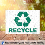 Brimar - 10 x 7" - Recycle Sign - .040″ Rust-Free Aluminum - Easy Installation With 4 Pre-Drilled Holes - Clear Recycling Message