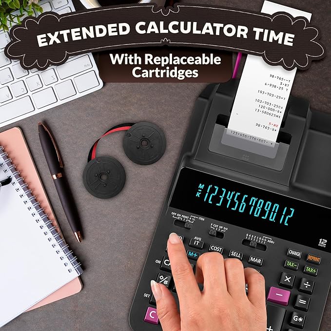 6 Pcs Sharp EL-1197PIII Calculator Ribbon – Canon MP11DX Calculator Rіbbon – Twin Spool Red/Black Replacement Ensures Sharp, Clear, Lasting and Smooth, Reliable Performance