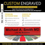 Engraved Custom Door Plate Red Plastic Office Door Sign with Black Letters - Made in USA 2x12 B14