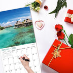 2026 Wall Calendar,Calendar 2026, January 2026 - December 2026, Wall Calendar BEACHES, 12" x 24" Opened,Full Page Months Thick & Sturdy Paper for Calendar Organizing & Planning