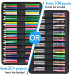 YOUSHARES Color Pencil Case 300 Slots - Oxford Colored Pencil Case with Zipper Holds 300 Colored Pencils or 200 Gel Pens for Prismacolor Colored Pencils & Gel Pen (Quicksand Blue)