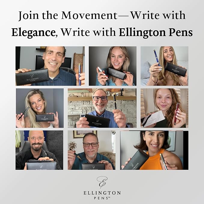 Ellington Pens Luxury Fountain Pen Set - Extra Fine Nib- Includes 3 Ink Cartridges, Refillable Ink Converter, Gift Box- Fountain Pens For Writing, Calligraphy, Journaling, Sketching (Silver Sonata)