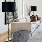 GO&SO Black Velvet Lamp Shades Set of 2 Large Drum Lampshades -16" Top x 16" Bottom x 12" High(Spider) Traditional Fabric Lamp Shade for Table Lamps - Replacement Lampshade - Assembly Required