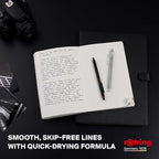 Rotring 600 Gel Pen | 0.55 mm | Black Ink | Silver Metal Body Pen | Non-Slip Knurled Grip & Hexagonal Barrel | Refillable