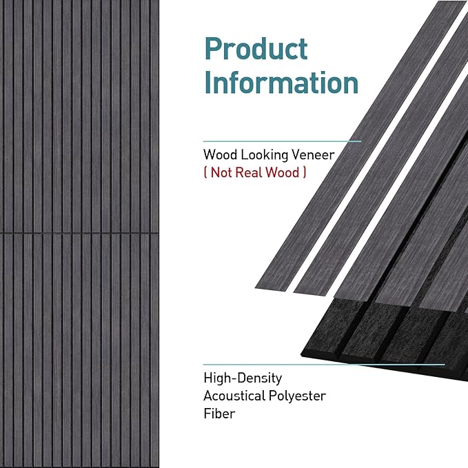 UMIACOUSTICS 6 Packs Acoustic Panel,47.2 x 23.6 Inches Decorative Sound Proof Panel for Office,Home Theater,Studio,Dark Oak
