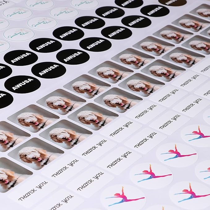 Custom Stickers Personalized Labels - Customized Stickers with Any Design Image Logo Text,Custom Stickers for Business Logo,Custom Thank You Label Stickers,100 Labels (Star,1.5"x1.5")