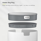 EKO Fandy 0.58 Gal/2.2L Mini Trash Can with Lid, Swing-Top Desktop Trash Can for Bathroom, Countertop, Vanity, Desk or Office, Small Garbage Bin (White)