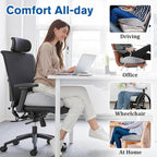 CushyOasis Seat Cushion, Chair Cushions, Office Chair Cushions, Anti-Slip Bottom & Removable Cover Tailbone Pain Relief Cushion, Memory Foam Seat Cushion for Office, Wheelchair, Car (Light Grey)