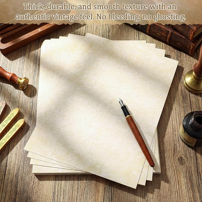 Tosstuki 500 Sheets Parchment Paper for Certificates 8.5 x 11'' 100 GSM Double Sided Printer Stationery Resume Paper Bulk Letter Size for Resumes Diplomas Crafts Business Cards Invitations, Ivory
