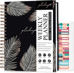 PLANBERRY Large Hourly Schedule Planner Premium – Undated Organizer for Productivity, Time Management & Budget, 8x10.4″ (Onyx Black)