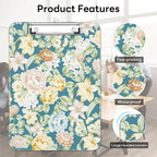 Luminzo Plastic Cute Clipboard Low-Profile Metal Clip, A4 Letter Size 9 x 12.5 in, 8.5 x 11 Paper Clip Board for Teachers, Nurses, Classroom,Blue Crushed Flower