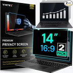 VINTEZ [2 Pack] 14 Inch 16:9 Privacy Screen for Computer Monitor and Laptop - Anti Glare Protector Film Blue Light Filter Eye Protection - Computer Screen Privacy Shield