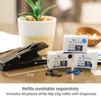 OfficeGoods Staple Free Stapler - No Slip Clip Reusable Paper Fastener for Documents - Securely Binds 50 Pages - Eco-Friendly Binder Solution