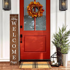 Welcome Porch Sign Decor Wooden Hanging Sign Door Porch Standing Decorative Signs Plaques for Front Door Farmhouse Outdoor Indoor Welcome Sign 47.2"H（brown）