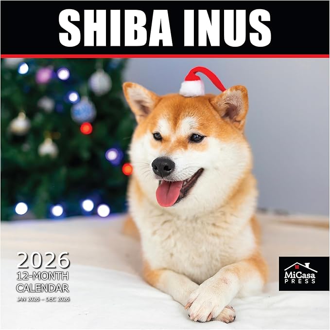 MICASA PRESS Shiba Inus 2026 Wall Calendar 12 Month | 12" x 24" Open | Thick & Sturdy Paper | Holiday Gift | Cute Puppy Dog Calendar 2026