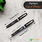 FPR Himalaya V2-Chrome Ultra Flex Nib Pen - Twist-Style Converter Filled Calligraphy Pens for Writing - Fancy Pens for Men & Women - Flex Fountain Pen w/Metal Clip & Cap Ring (Jade Smoke Acrylic)