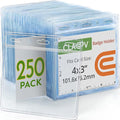 Claev - Horizontal Flexible and Tear Resistant Card Protector - Clear, 4x3 Inch, 250 Pack - Large Easy Open Plastic ID Name Badge Holders for Conferences, Conventions, Offices & Schools
