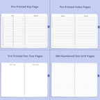 Bullet Dotted Journal – 140gsm Bleed Proof Thick White Paper – 200 Numbered Dot Grid Pages – 5.8 x 8.3 inch Dotted Notebook by Vivid Scribbles