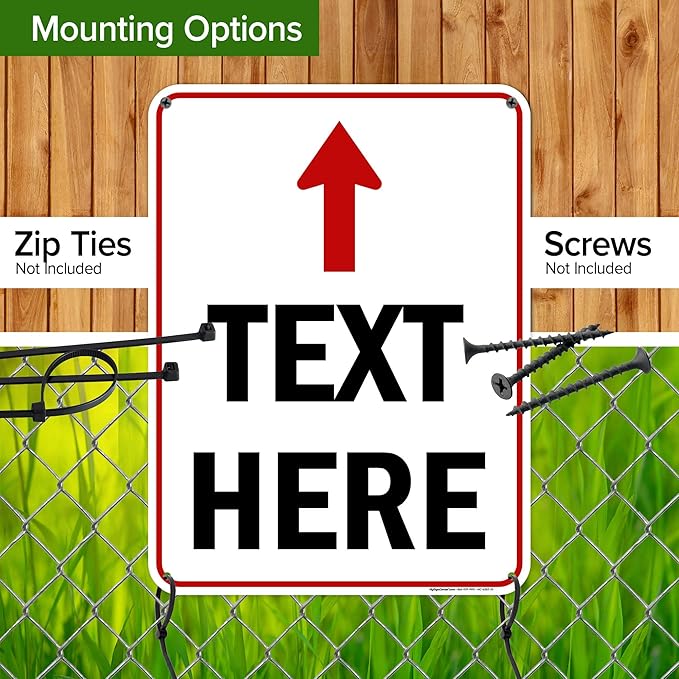 Custom Arrow,Custom Directional Sign, Up Arrow,18x24 Inches, 55 mil thick HDPE (high density polyethylene) Made in USA by My Sign Center