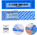 ChtepTamper 100 Pieces Total Transfer Tamper-Evident Stickers Security Labels Great for Goods Shipping,Exchange of Agency Files, Privacy Protection or More(Serial Number 1 * 3.54inches Blue)