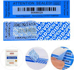 ChtepTamper 100 Pieces Total Transfer Tamper-Evident Stickers Security Labels Great for Goods Shipping,Exchange of Agency Files, Privacy Protection or More(Serial Number 1 * 3.54inches Blue)