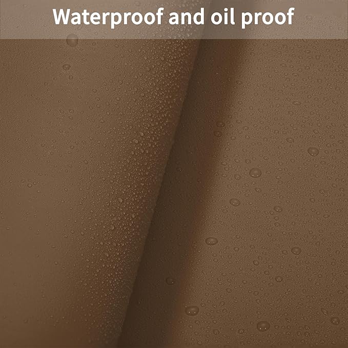 Zinkooat Leather Table Cover,1.8mm Thick,42x60 Inch Table Protector,Table Protector for Dining Room Table,Dining Table Cover,Table Cover Protector,Wood Table Protector(Mud Color+Champagne Gold,42x60)