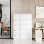 Fesbos File Cabinets - 5 Drawers Vertical 17.8" Deep Lockable Filing Cabinet - White Metal Storage Cabinets for Home Office to Hanging Files Letter/Legal/F4/A4 Size
