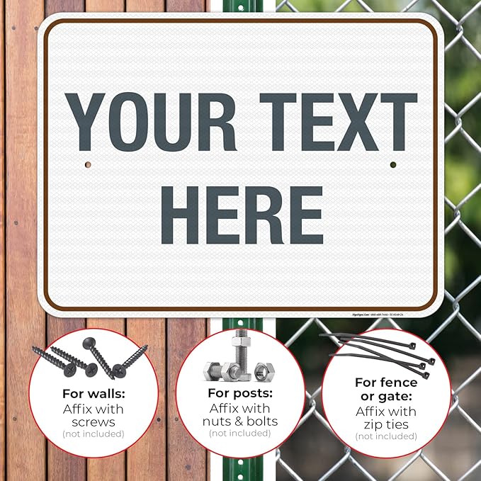 Custom Sign, Personalized Metal Signs, Customize for Office, Business, Workplace, Home, Airbnb, Delivery Brown Signs, 18x24 Inches, 3M EGP Reflective .080 Aluminum, Fade Resistant, Made in USA