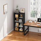 Bookshelf with Storage Bins, 8-Cube Storage Organizer, Modern Black Bookshelf for Bedroom, Multifunctional Display Cube Bookshelves for Living Room, Bedroom, Home Office