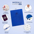 Clever Fox Planner PRO – Weekly & Monthly Life Planner to Increase Productivity, Time Management and Hit Your Goals, 8.5x11″ (Royal Blue)