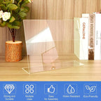 COYMOS Acrylic Sign Holder 8.5 x 11 Horizontal 6 Pack Slant Back Acrylic Stands for Display Plexiglass Clear Acrylic Display Stands for Ad Frame, Picture Photo Frames, Promotions, Restaurants, Office