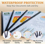 5 Pack Report Covers with Sliding Bar - Clear Plastic Presentation Folders for A4 & Letter Size Paper, 70 Sheet Capacity File Document Binder for School, Office, Resume & Business Use