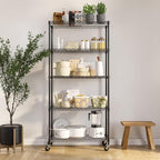 Seville Classics UltraDurable Heavy Duty NSF Solid Steel Wire Rack Storage Unit, Organizer for Garage, Warehouse, Office, Restaurant, Classroom, Kitchen, Black, 5-Tier Shelving, 36" W x 14" D