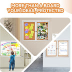 Enclosed Bulletin Board with Locking Door, Outdoor Bulletin Board Weatherproof, Lockable Display Case for Home, Office, and Community Use(31.5" L x 43.3" W Cork)