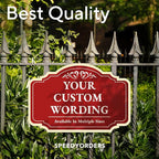 Custom Decorative Outdoor Metal Sign - Personalized Aluminum Driveway Sign, Waterproof, Made in USA - Design 2 Red Brick 10x7 In