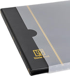 Stamp Albums 160 Pockets - Stockbooks with 30x197mm Sleeves, 10 Double Sided Black Page with Leatherette Padded Black Cover, Collection Storage Folder for Paper Money Postage Stamps AS0108BK