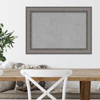 Amanti Art Grey Framed Magnetic Board 20x28 Medium Vision Board for use with Magnets, 100% Metal Sheet to Display Items as Office Decor or for Home Organization in mudroom, Kitchen or Kids Room