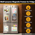 VAIIGO 10Packs Magnetic Frames for Refrigerator & Metal Surfaces - 8.5x11 Magnetic Sign Holder - File/Paper/Document Holder with Photo/Picture/Poster Frame for Commercial/Home Use (Silver)