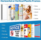 Magnetic Sign Holder 11 x 17 Adhesive Frame 5 Pack, Rigid Plastic Document Paper Holder with Magnet & Adhesive Strips, Wall Door Sign Holders Magnetic Frame for Office Home Store Restaurant