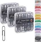 NEEWAY Colorful Large Paper Clips, 2 Inch Jumbo Paper Clips, 150 Count, 3 Pack of 50 (Black)